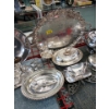 Image 3 : Shelf Lot of Silver Plated Serving Pieces - Preowned