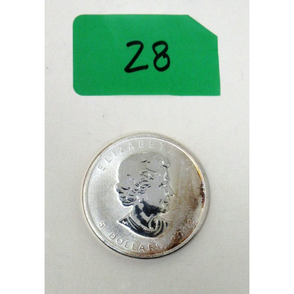 1 Oz .9999 Silver 2012 Canada Maple Leaf Coin