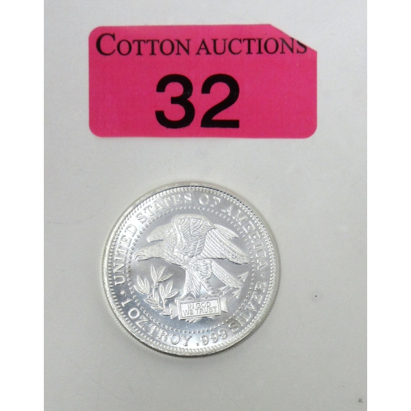 1 Oz .999 Silver Eagle USA Trade Unit Round 