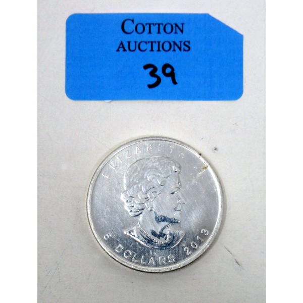 1 Oz .9999 Silver 2013 Canada Maple Leaf Coin 