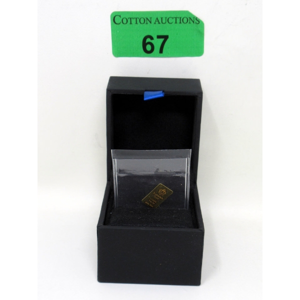 1/100 Oz .9999 Fine Gold Scottsdale Lion Bar 