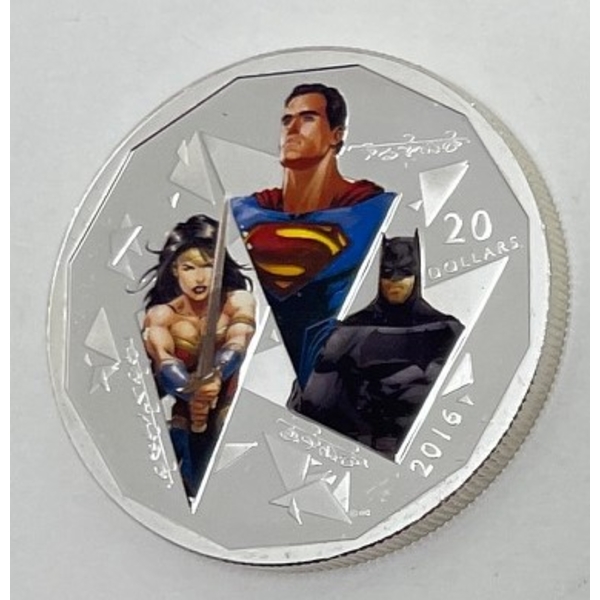 1+Oz .9999 Silver 2016 Trinity Batman v Superman Coin 