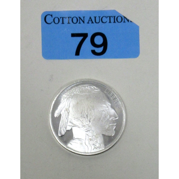 1 Oz .999 Silver Indigenous/Buffalo Art Round 