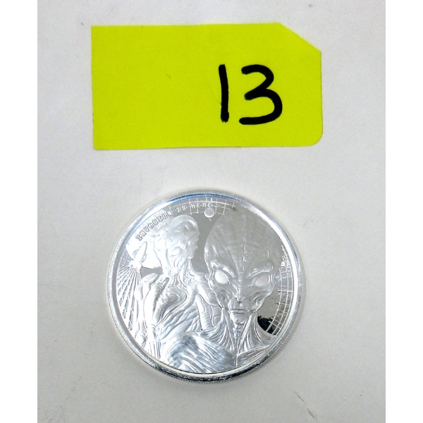 1 Oz .999 Silver 2023 Invasion Is Here Alien Coin