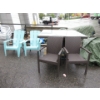 Image 1 : Large Glass Topped Patio Table & 4 Chairs