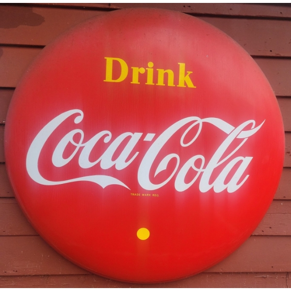 Vintage 1954 Porcelain Coke Button - 48 inches