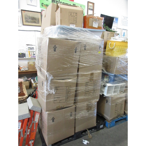 Wrapped Skid of Storage Locker Goods