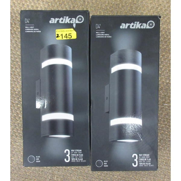 2 Artika "D4" 3 Way Stream LED Wall Lights