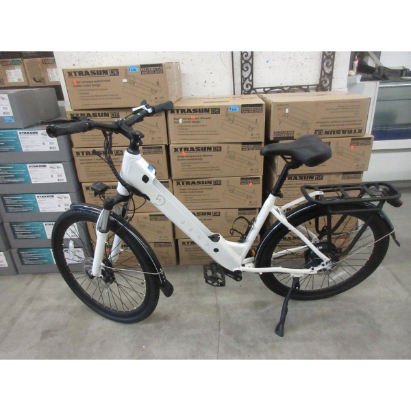White Gen 3 E-Bike with Keys