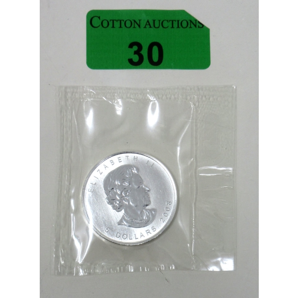 1 Oz .9999 Silver 2008 Maple Leaf Coin