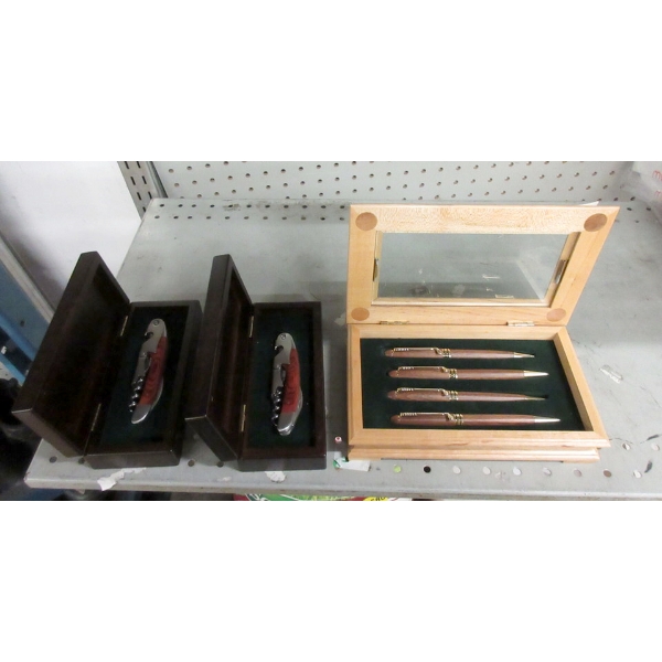 2 Folding Bottle Openers & 1 Set of 4 Pens