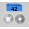 Image 1 : 2 x 1/2 Oz .999 Silver Sunshine Minting Rounds 
