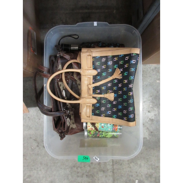 Tote of Purses, Puzzles and More - Preowned - As Is