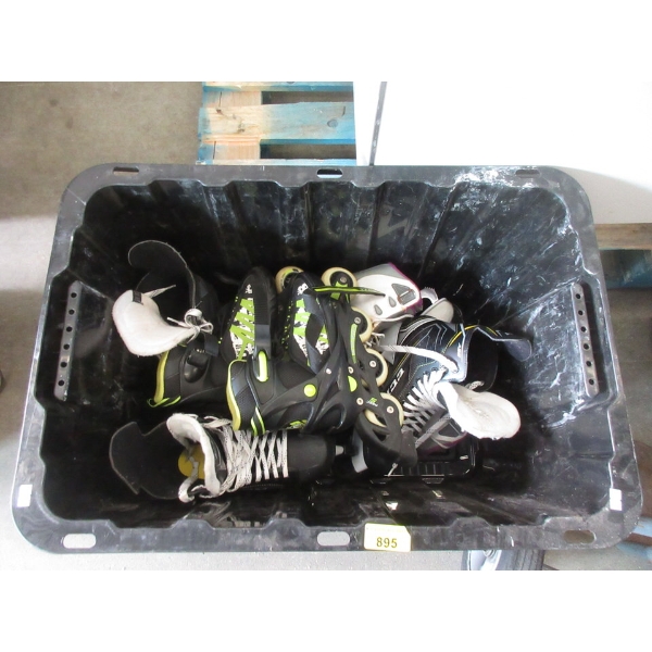 Tote of Roller Blades and Ice Skates