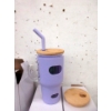 Image 1 : 3 New 20 Oz. Cold Cup Sets w/ Metal Straws - Purple