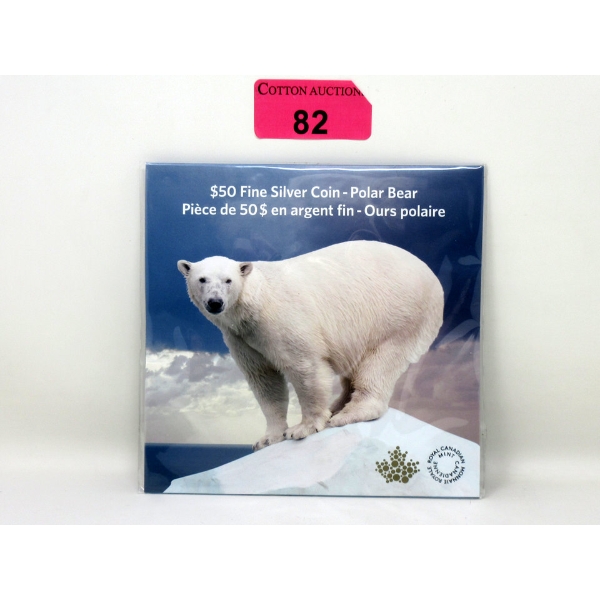 15.87 Gram .9999 Silver 2014 Polar Bear $50 Coin 