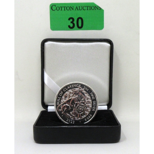 2 Oz .9999 Silver 2023 Bull of Clarence Coin 