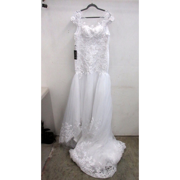 New Size 12 Wedding Dress with Lace-Up Back