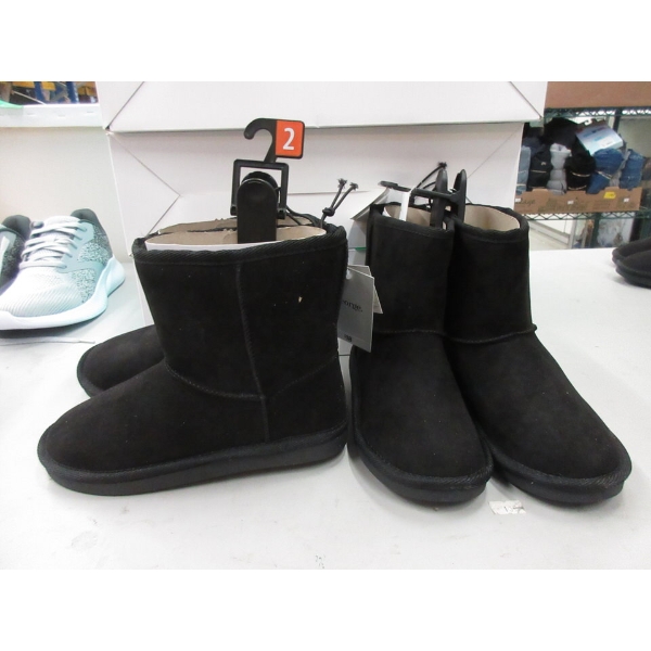 2 New Pairs of Children's Black Fleece Lined Boots