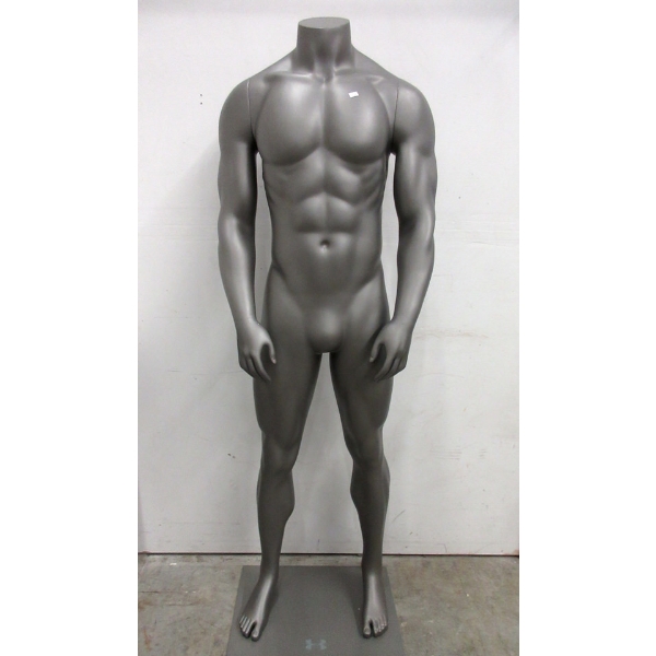 68" Male Mannequin on Stand - Grey