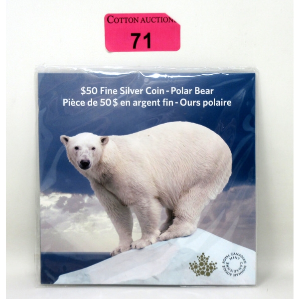 15.87 Gram .9999 Silver 2014 Polar Bear $50 Coin 