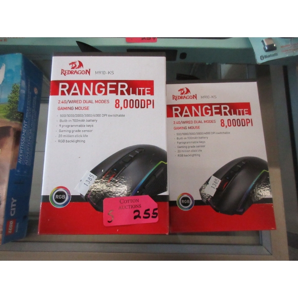 5 New Red Dragon Ranger Lite Wired Gaming Mice