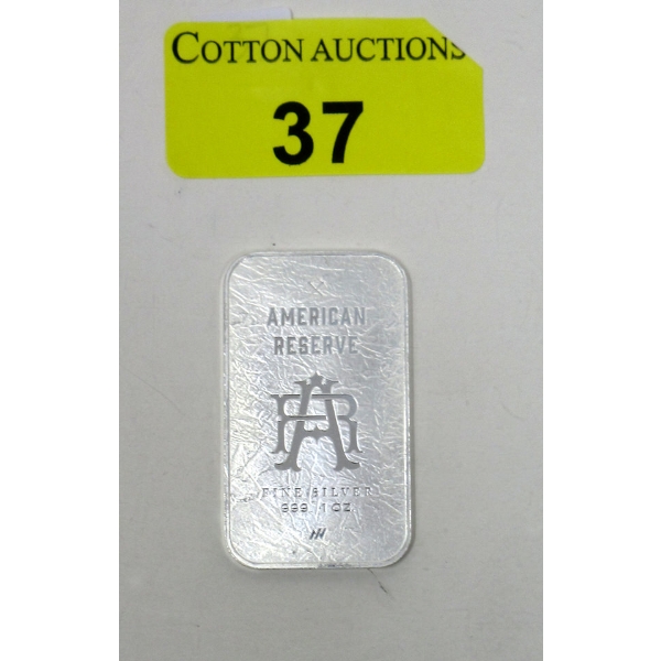 1 Oz .999 Silver American Reserve Asahi Mint Bar 