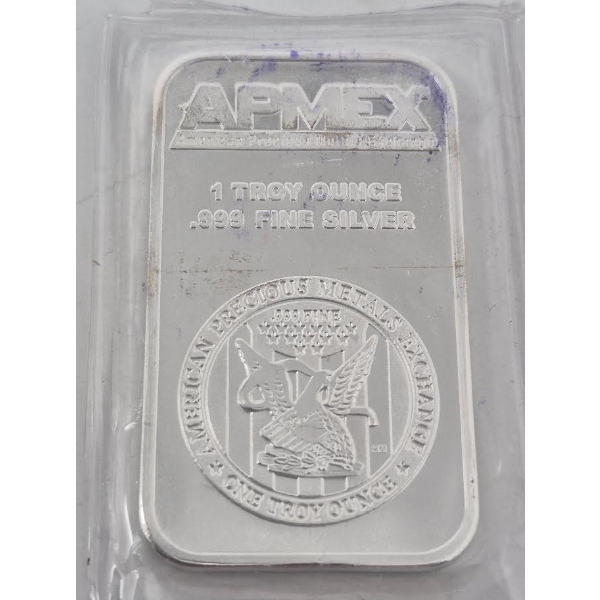 1 Oz .999 Silver APMEX Bar 