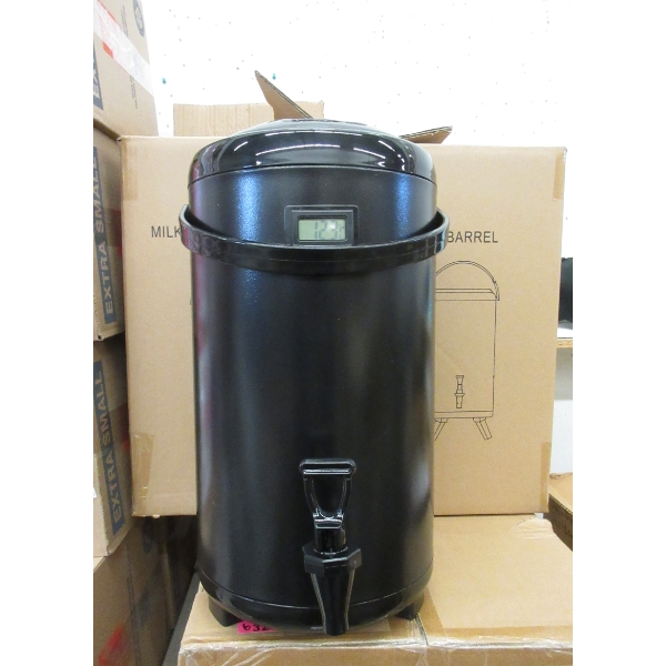 2 New 12 L Black Milk Tea Barrels in Boxes