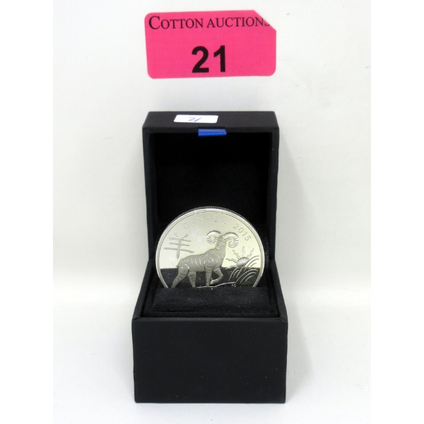 1 Oz .9999 Silver 2015 Canadian Year of the Sheep Coin 