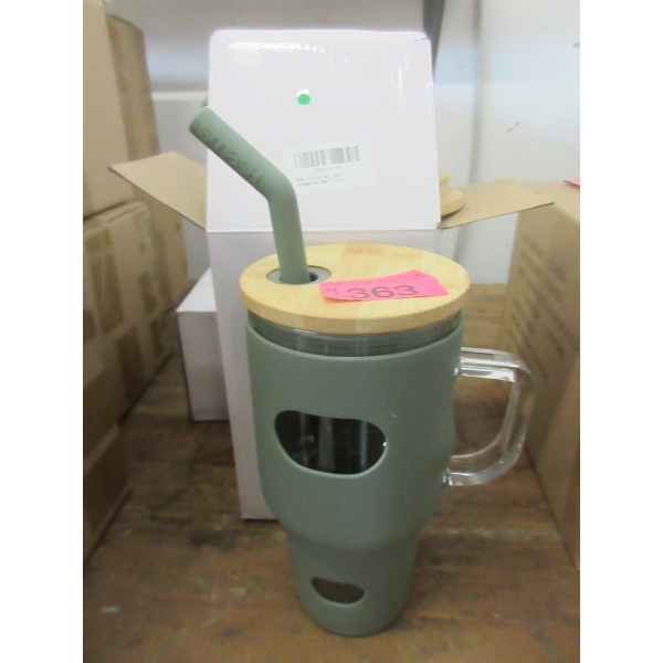 4 New 32 Oz. Bingba Cold Cup Sets w/ Metal Straws