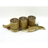 Image 9 : Vintage Glass Tray and Gold Filigree Dresser Items