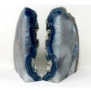 Image 2 : Blue Polished Brazilian Crystal Agate Bookend Set