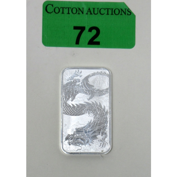 1 Oz .9999 Silver 2023 Australian Dragon Legal Tender Bar 