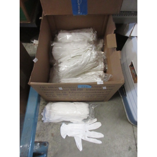 12 Packs of 12 New Pairs of White Inspection Gloves