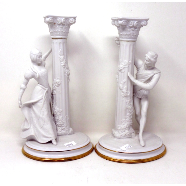 1986 Franklin Mint "Romeo & Juliette" Candle Sticks