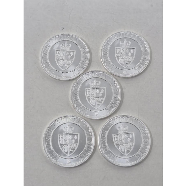 5 x 1/10 Oz .999 Silver New Guinea Coins