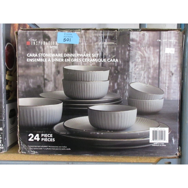 24 Piece Cara Stoneware Dinnerware Set 