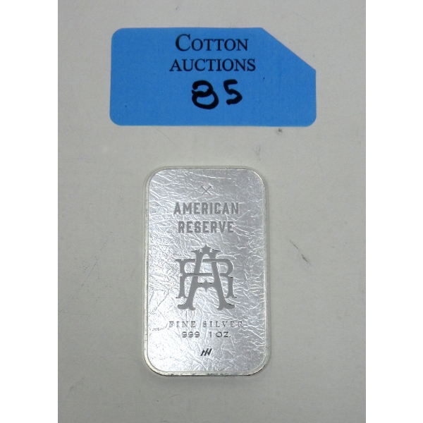 1 Oz .999 Silver American Reserve Bar