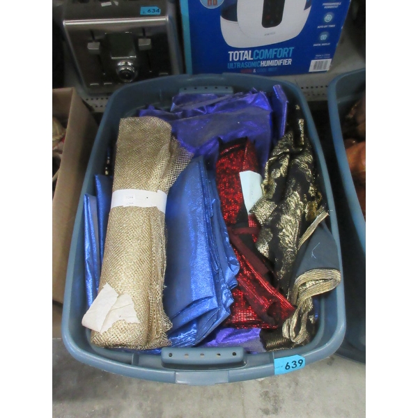 Tote of Assorted Sparkly Fabric Remnants