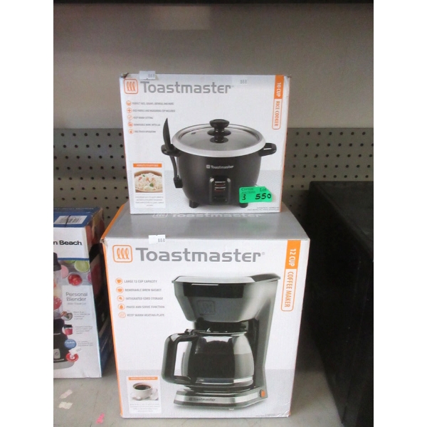 2 Toastmaster Coffee Makers & 1 Rice Cooker