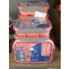 Image 1 : 8 New Children's Pink Bento Style Lunch Boxes