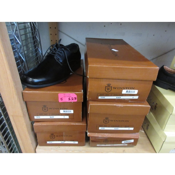 5 New Pairs of Boy's Black Dress Shoes in Boxes