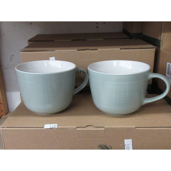 2 New Sets of 2 Dowan Ceramic 17 Oz Latte Mugs