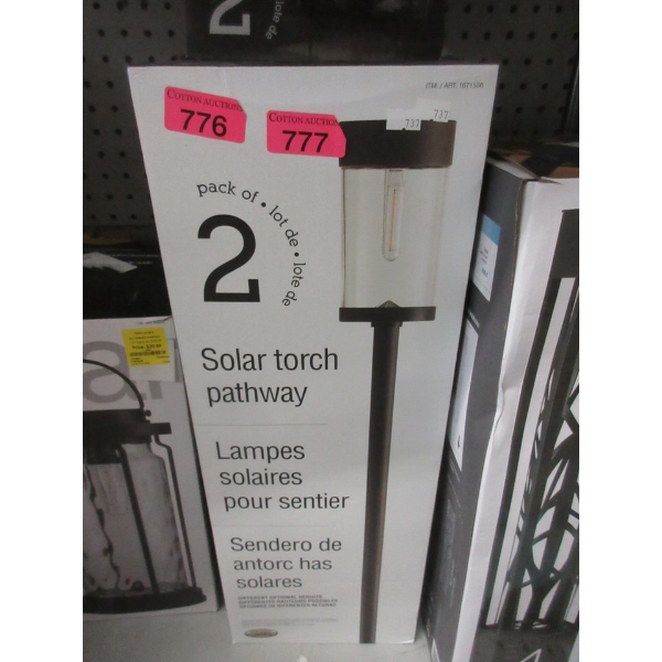Pack of 2 Solar Torch Pathway Lights 