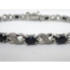 Image 2 : 7.8 CTW Blue Sapphire & Diamond Tennis Bracelet