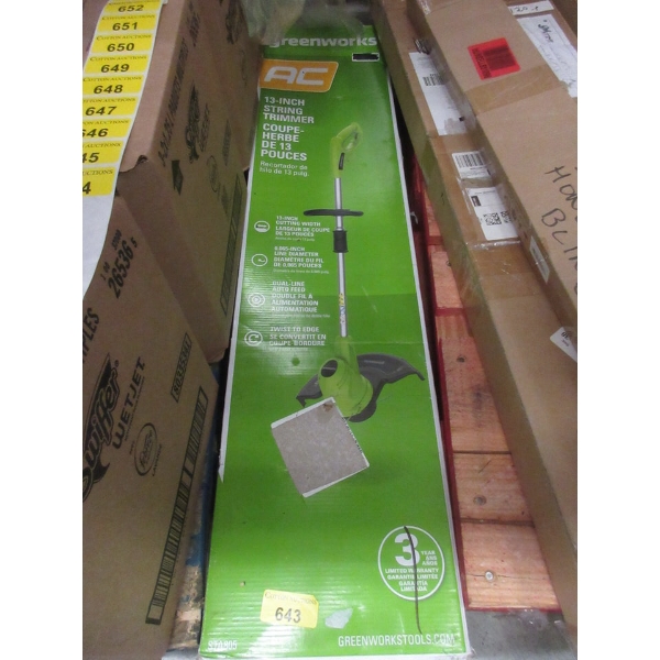Greenworks 13" String Trimmer - Customer Return