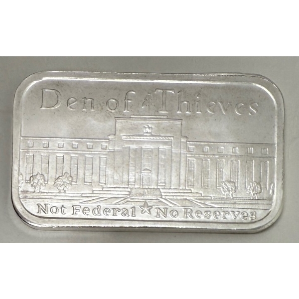 1 Oz .999 Silver Den of Thieves Bar 