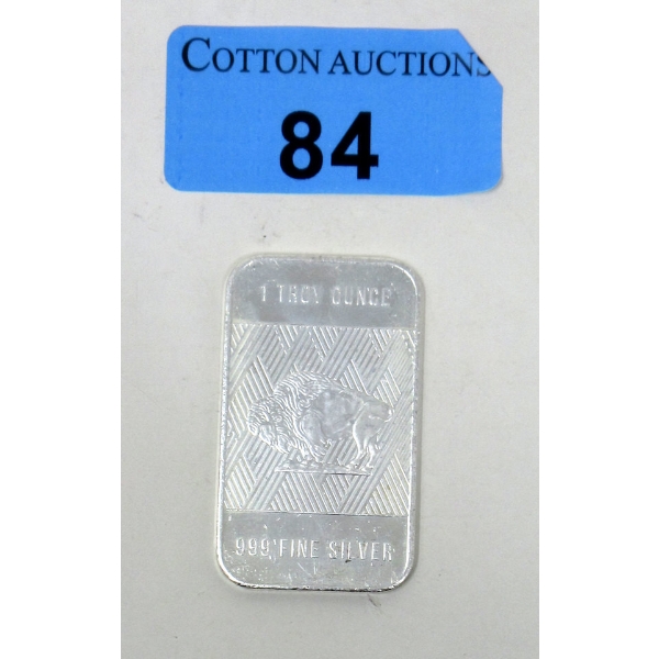 1 Oz .999 Silver Indigenous/Buffalo Bar 
