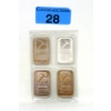 Image 1 : 4 x 1/2 Oz .999 Silver Pan American Bars 